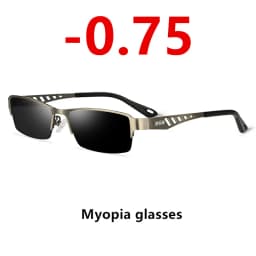 Titanium Alloy Frame Men Anti-blue light Myopia Glasses Sunglasses Trend Wild Nearsighted Sun Glasses -1.0~-6.0