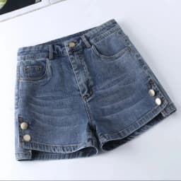 High Waisted Denim Shorts for Women's Summer 2026 New Loose A-line Wide Leg Pants Vintage Denim for External Wear Hot Pants