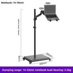 Adjustable Mobile Standing Desk Riser with Ergonomic Monitor Arm and Keyboard Tray
