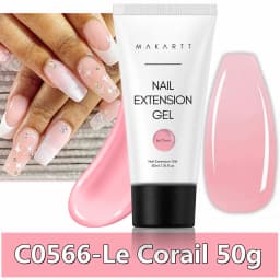 Makartt HEMA-Free Poly Nail Extension Gel 50ml, Hybrid Acrygel Builder Multi-Color, Long-Lasting French Manicure DIY Nail Art