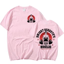 Dwight Schrute Gym for Muscles Double-sided T Shirt Tv Series The Office Michael Scott Short Sleeve T Shirts Men Cotton T-shirt