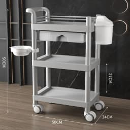 Barbershop Trolley with Wheels Multi-Layer Storage Rack High Load Capacity Durable 360°Rolling Workbench for Salon Spa Tattoo