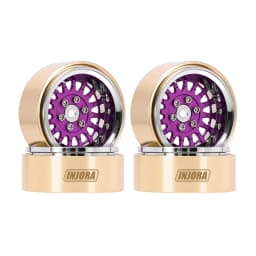 INJORA ModuWheel 1.3" Brass & Aluminum Beadlock Wheels, Negative Offset, for 1/18 1/24 RC Crawlers