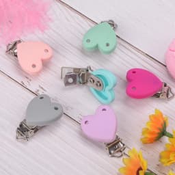 LOFCA 3pcs/lot Silicone Heart Mouse Shape 4.5CM Clips Creation Pendant Tools Multi Colors For Necklace Jewelry Accessories