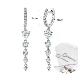 925 Sterling Silver Ear Needle White Zircon Silver Series Earrings ins Tassel Pendant Hoop Earrings For Women Advanced Jewelry