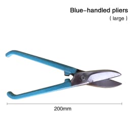 British Blue & Black Handle Jewelry Shears - Flat Stainless Steel Cutting Pliers for Gold & Silver Crafting (Sizes 7# & 8#)