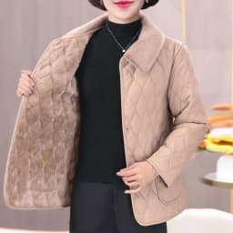 Winter Plush Jacket Winter Mom's Fashion Plus Size Loose Thick Fur Collar Coat For Mid-Aged Women With Velvet Warm Quilted Coat
