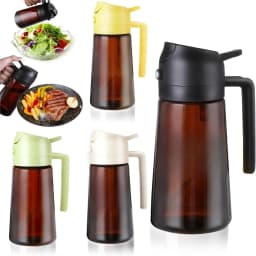 16oz/470ML Light Blocking Brown Oil Sprayer for Cooking 2 in 1 Olive Oil Dispenser Bottle for Kitchen Oil Bottle Seasoning Tools
