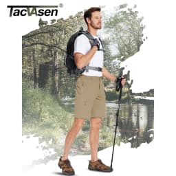 TACVASEN 5 Zipper Pockets Summer Quick Dry Cargo Shorts Mens Fishing Shorts Stretch Outdoor Hiking Nylon Work Shorts Lightweight