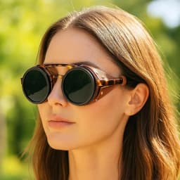 ND9 Adjustable Dimming Sunglasses Retro Punk Round Men's Outdoor Fishing UV400 Polarized Driving Sunglasses