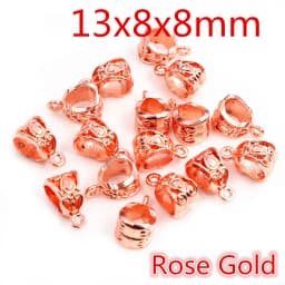 20pcs 3-Styles Beads Bails Pendants Jewelry Making DIY Necklace Silver Plated Gold Black Beads Bails Pendants Charm Beads Bails