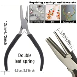 1pcs/2pcs Black Pliers, Jewelry Making Tools, Concave Hollow/Round Head Pliers, Metal Wire Rings and Bending Pliers,