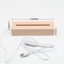 5mm Acrylic Led Base Wooden 3D Night Lights Display Stand with Led Lights USB AAA Batteries Powered for Plexiglass Arts Lamps