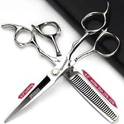 6 Inch Barber Specificlied Shears Professional Hairdressing Scissors Hairdresser Clippers Set Flat Thinning Hair Cutting Tools