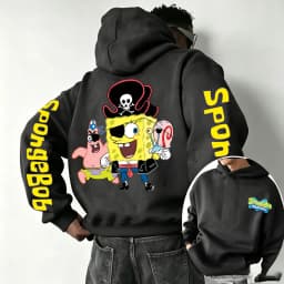SpongeBob SquarePants and Patrick Star COS Pirate Cartoon Anime 2026 New Spring and Autumn Men's and Women's Fashion Hoodies