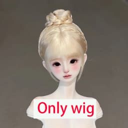 1/6, 1/4, 1/3 BJD Wig Mohair Awen Soft Doll hair bun Pink updo Single bun with bangs for 30-40-60cm SD DD Doll Wig Accessories