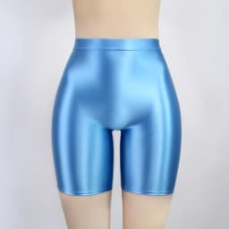 Women Cropped Pants Oily Shiny Luster Tights Form-fitting Opaque Sexy High Waist Capris Smooth Super Smoothy Skinny Leggings