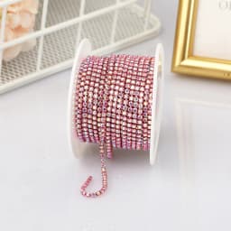 PEESOM SS6 2mm Crystal Rhinestone AB Cup Chain With Colorful Claw Sew On Glass Rhinestone Trim Chain Strass Banding for DIY