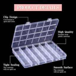 1/5Pc Multifunctional Clear Plastic Organizer Box with Grids Container Craft Storage for Beads Organizer Art DIY Jewelry