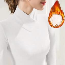 Autumn Winter New Semi High Neck V-neck Women's T-shirt Fleece Wearing Inside Women's Thermal Underwear Women Clothing