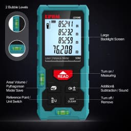 Kiprim Laser Rangefinder 50M 70M 100M Mini Laser Measurement Tool Laser Tape High Accuracy Multiple Measurement Functions