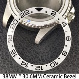 Sloping 38mm * 30.6mm Ceramic/Aluminum Bezel GMT and Diving Watch Insert Fits for 40mm Men's Watch Case Bezel Replacement Insert