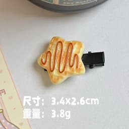 2025 New Trend Alloy Resin Jam Bread Duck Billed Clip Student Cute Hair Clip Women's Kawaii Hair Accessories Side Clip Wholesale
