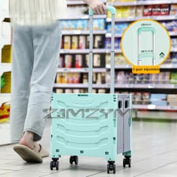 5S Quick Folding Shopping Trolley Large Capacity Hand-Pulled Cart Climb Stairs Vegetable Bung Lightweight Travel Picnic Handcart