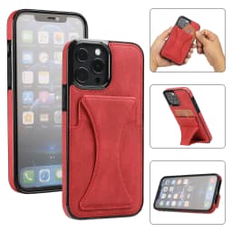 for iPhone 11 12 13 Pro Max Case Luxury Slim Fit Premium Leather Card Slots Shockproof Kickstand Cover for iPhone 13 Pro Max