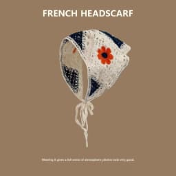 Creative Multicolor Knitting Flower Headband Little Daisy French Crochet Triangle Headscarf Spring Outing Pastoral Style Scarf