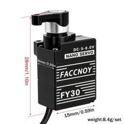 FY30 Aluminum Nano Digital Servo with Servo Saver Metal Gear Brushed 1.3kg 0.05sec for 1/30 Axial SCX30 RC Crawler Upgrade Parts