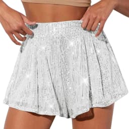 Women's Solid-color Casual High-waisted Sparkly Shorts Casual Fashion shiny sequin short pants Clubwear Glitter Shorts Hot Pants
