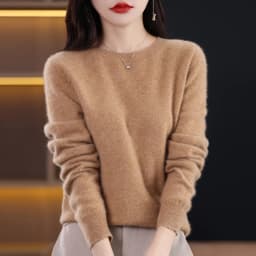 2026 New Cashmere Basic Top Long Sleeve Women O-Neck Knitted Sweater 100% Pure Merino Wool Pullover Clothing Knitwear Traf