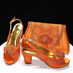 2026 Italian Design Elegant Women's Heel Plus Size Champagne Shoes & Rhinestone Party Clutch Bag Ideal For Wedding Bridal Occasi