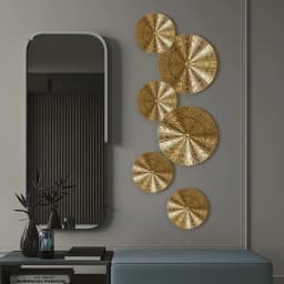 Iron Wrought Wall Hanging Decoration Golden Irregular Disc Wall Pendants Frame Ornament Room Home Decor Crafts Nordic INS Style