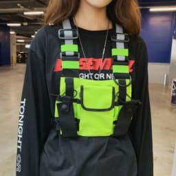Functional Tactical Chest Bag For Men Fashion Bullet Hip Hop Vest Streetwear Bag Waist Pack Unisex Black Chest Rig Bag