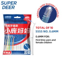 10 PCS L-Shape Interdental Brush Wire Orthodontic Interdental Brush Orthodontic Toothbrush Soft Bristle Oral Care