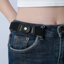 2pcs No Buckle Stretch Belt for Women Men Girls Boys Junior Jeans Pants Comfortable Buckle Free Invisible Elastic Waist Belt