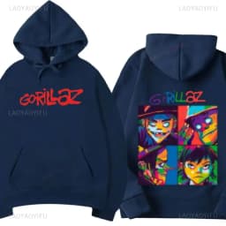 Music Band Gorillaz PUNK ROCK Sweater Cartoon Pattern Hooded Leisure and Trendy Clothes Vintage Y2K oversized Clothing