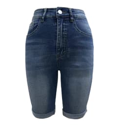 Stretchy High Waisted Denim Shorts With Pockets Trendy Distressed Ladies Casual Trousers Summer Trousers For Womens Slim-Fit
