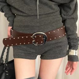 Heavy-Duty Designer Wide Women's Belt Gothic Punk Style Rivet Waist Belt American Y2k Dress Jeans Belt Streetwear