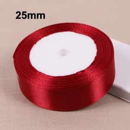 Single Face Satin Ribbon Bright Red 25 Yards Wholesale DIY Supplies Gift Wrapping Christmas Apparel Sewing Fabric Ribbon