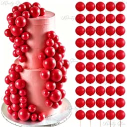 50/100pcs Cake Ball Picks Topper Wholesale 4 Sizes Foam Balls Cake Toppers for Birthday Christmas Wedding Cake Decoration Favor