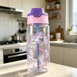 Kids Water Sippy Cup Kids 480ml Water Bottle with Straw and Handle Portable Drinking Bottle Cup Children