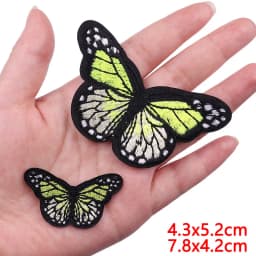 2PCS 21Color Butterfly Embroidered Patch Badges Iron On Patches For Clothing Thermoadhesive Patches On Clothes Sewing Appliques