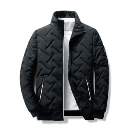 Men Parkas Solid Color Stand Collar Quilting Lightweight Mens Jacket Autumn Winter Casual Outerwear Business Coat Men MY1013