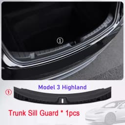 For 2026 2025 2024 Tesla Model 3 Highland Rear Bumper Guard Protector TPE Trunk Bumper Sill Cover Model 3 Highland Accessories