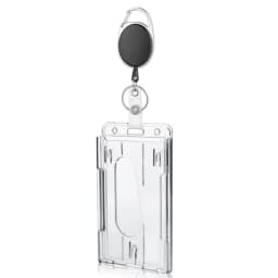 Transparent Cards Slots ID Tag Badge Holder with Badge Reel Cards Storage Organizer Employee Pass Work Card Case Sleeve