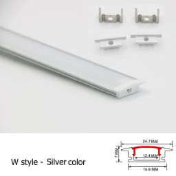 2-30Pcs/lot LED Aluminum Profile 0.5m/pcs U/V/W Shape Corner For 5050 2835 LED Strip Bar Lamp Channel Holder White/Black Cover