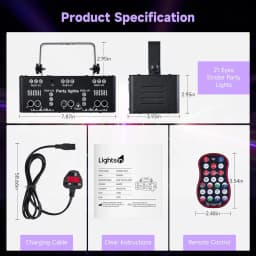 HCWE  21 Lens LED Stage Lamp DJ Projector Strobe Effect Laser Lights Party 21 Eyes Disco Light for Night Club Bar KTV Lighting